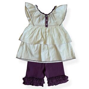 Matilda Jane Always Elegant Tiered Top & NWT Tulip Field Shorts Girls 6